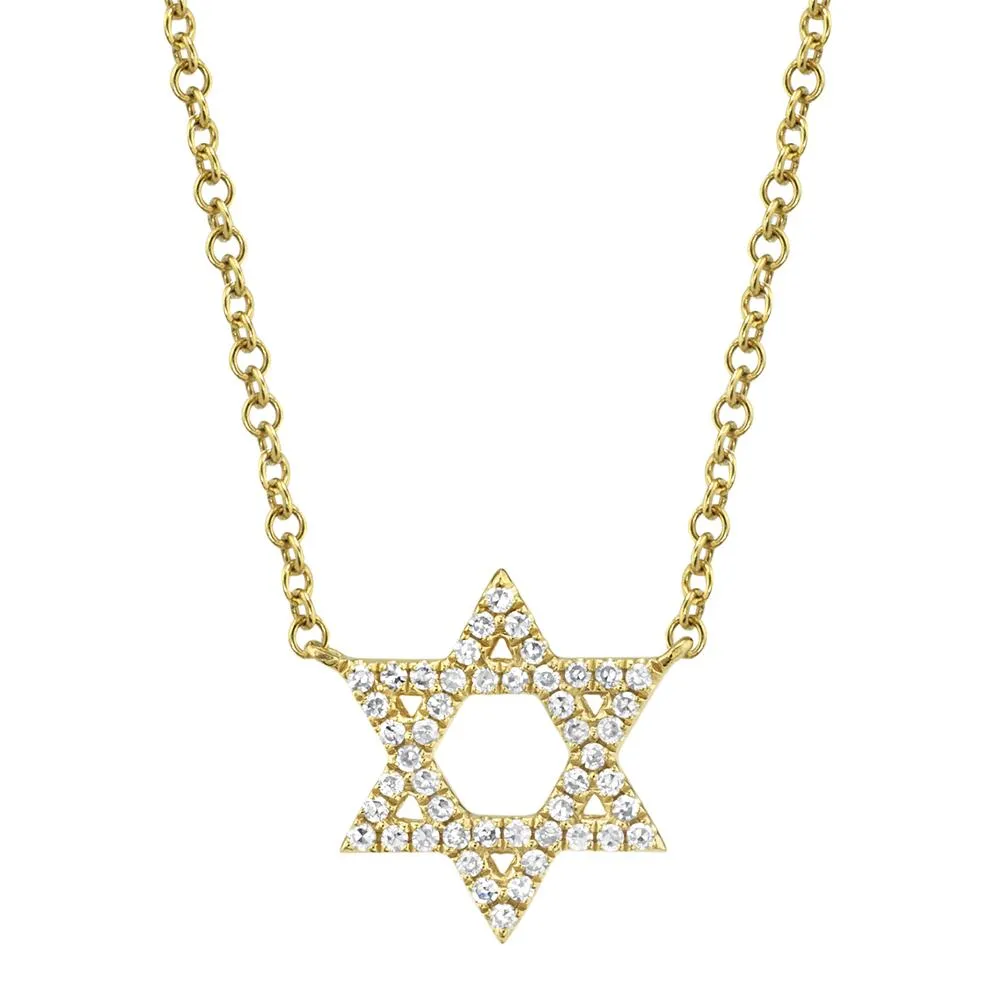 Shy Creation 0.11Ct Diamond Star Of David Necklace SC55005242 