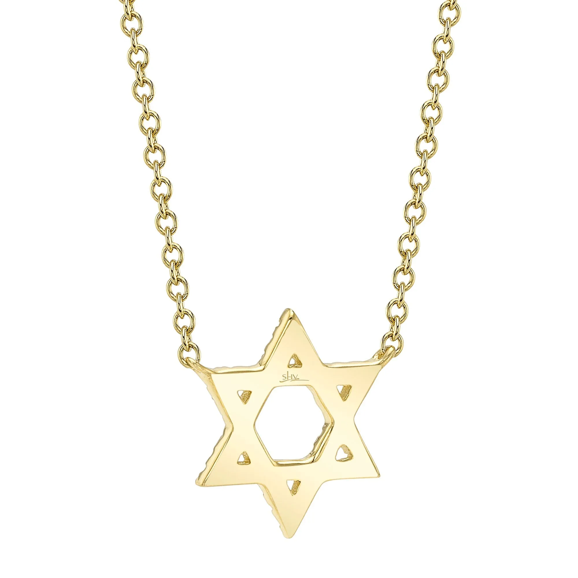 Shy Creation 0.11Ct Diamond Star Of David Necklace SC55005242