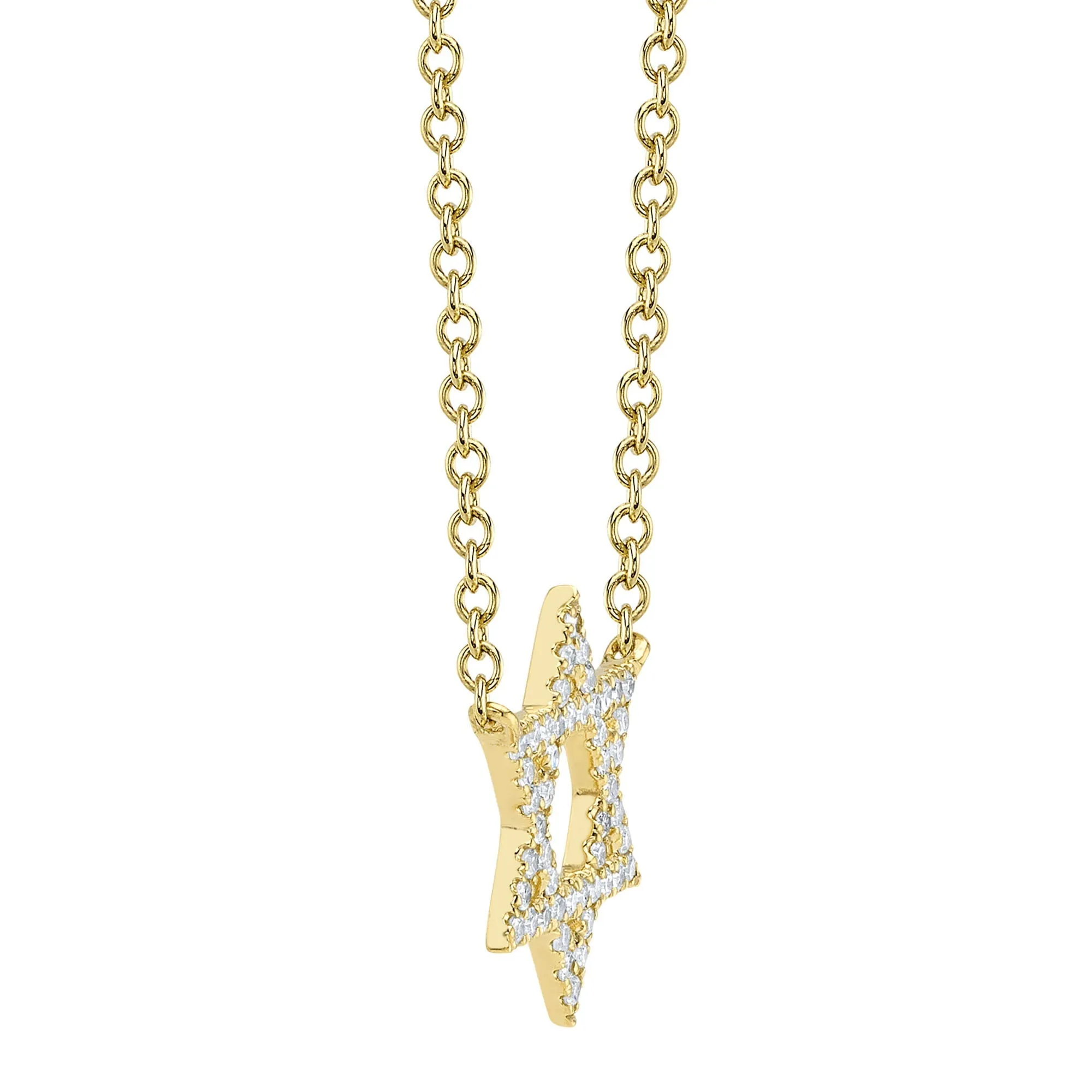 Shy Creation 0.11Ct Diamond Star Of David Necklace SC55005242