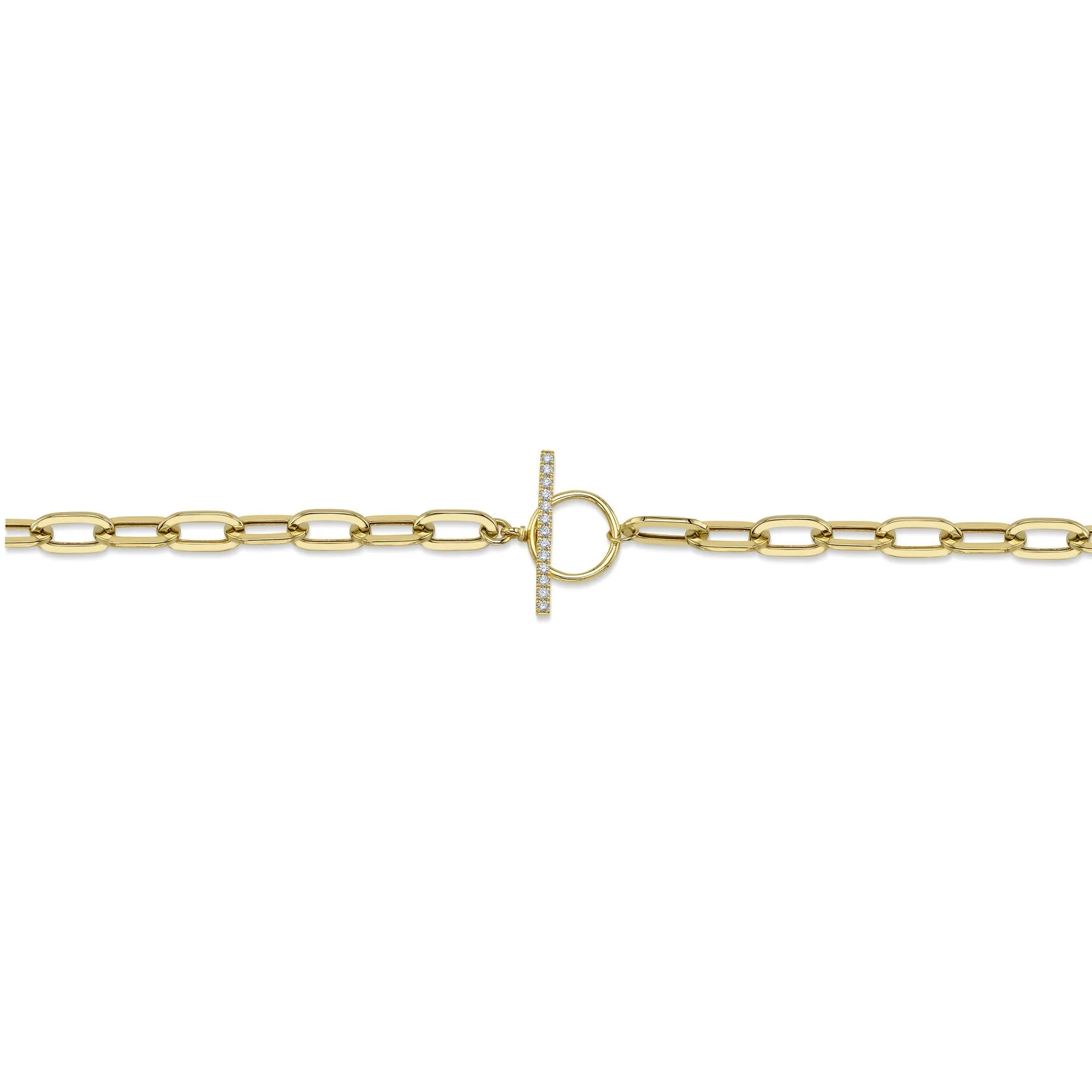 Shy Creation 0.13Ct Diamond Paper Clip Link Necklace SC55022370V2