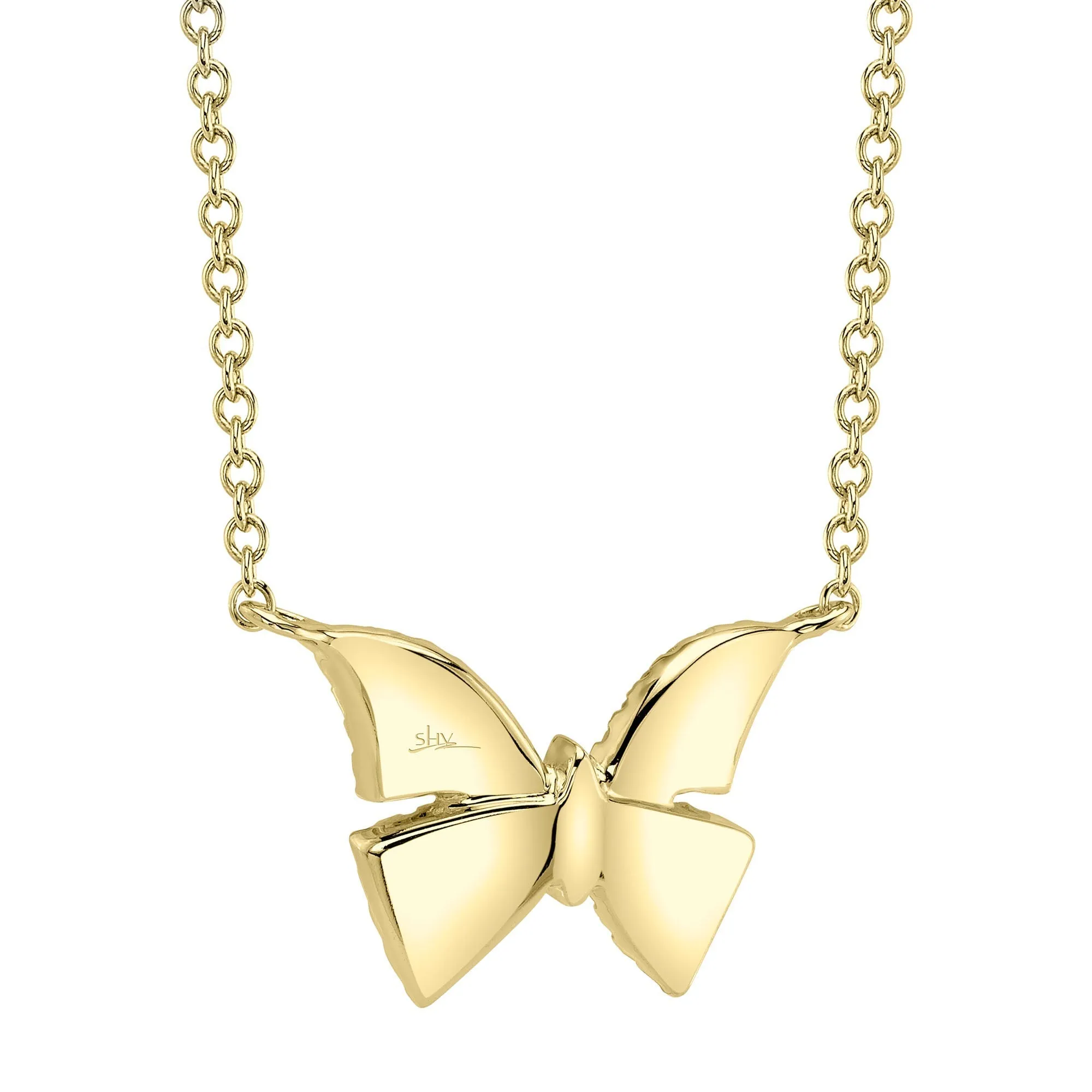 Shy Creation 0.15Ct Diamond Butterfly Necklace SC55024050
