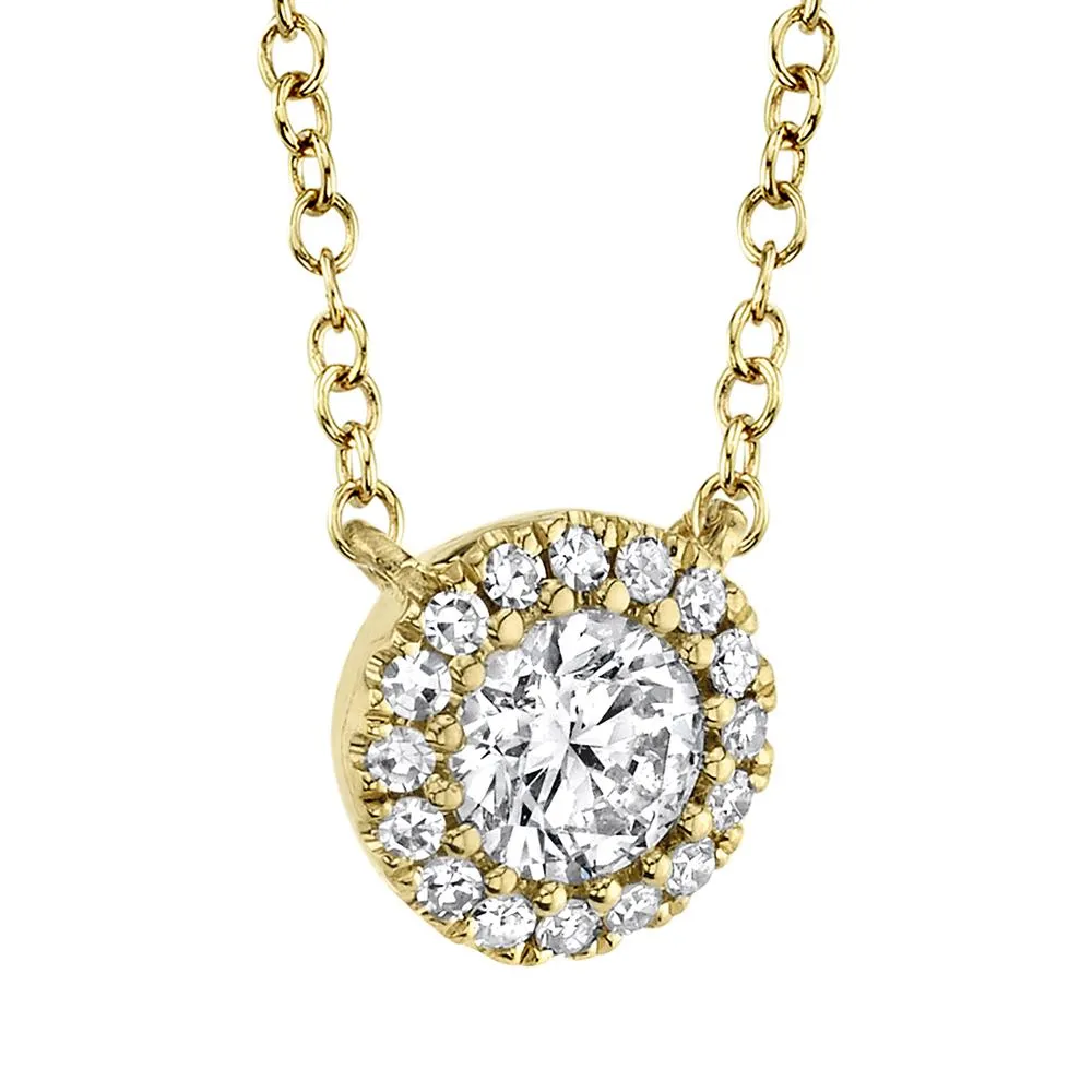 Shy Creation 0.20Ct-Ctr(Round) 0.05Ct-Side Diamond Necklace SC55005793