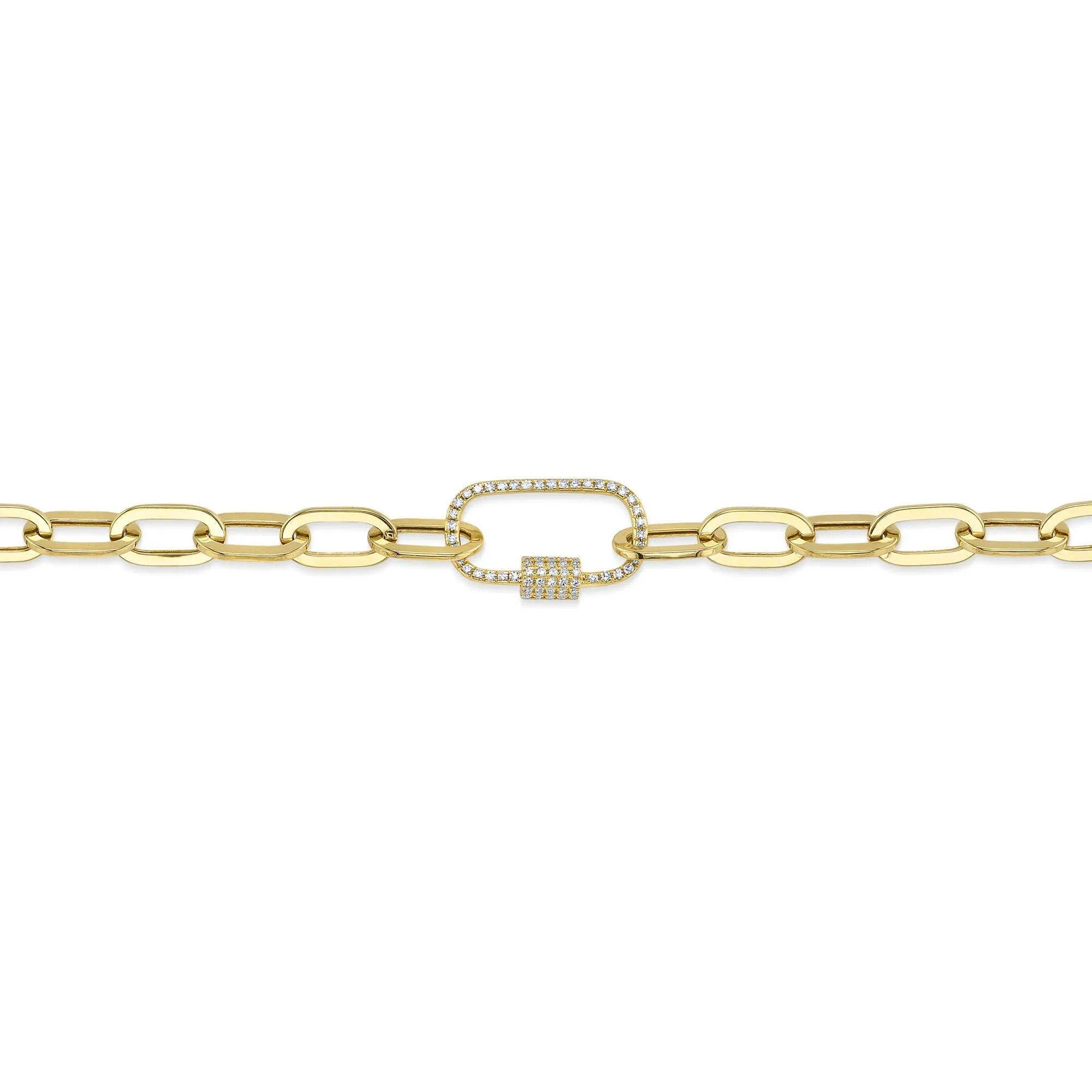 Shy Creation 0.23Ct Diamond Paper Clip Link Necklace SC55022706