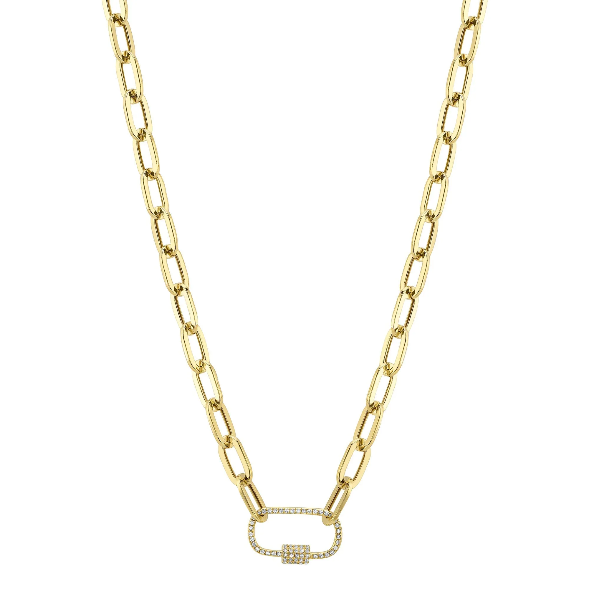 Shy Creation 0.23Ct Diamond Paper Clip Link Necklace SC55022706