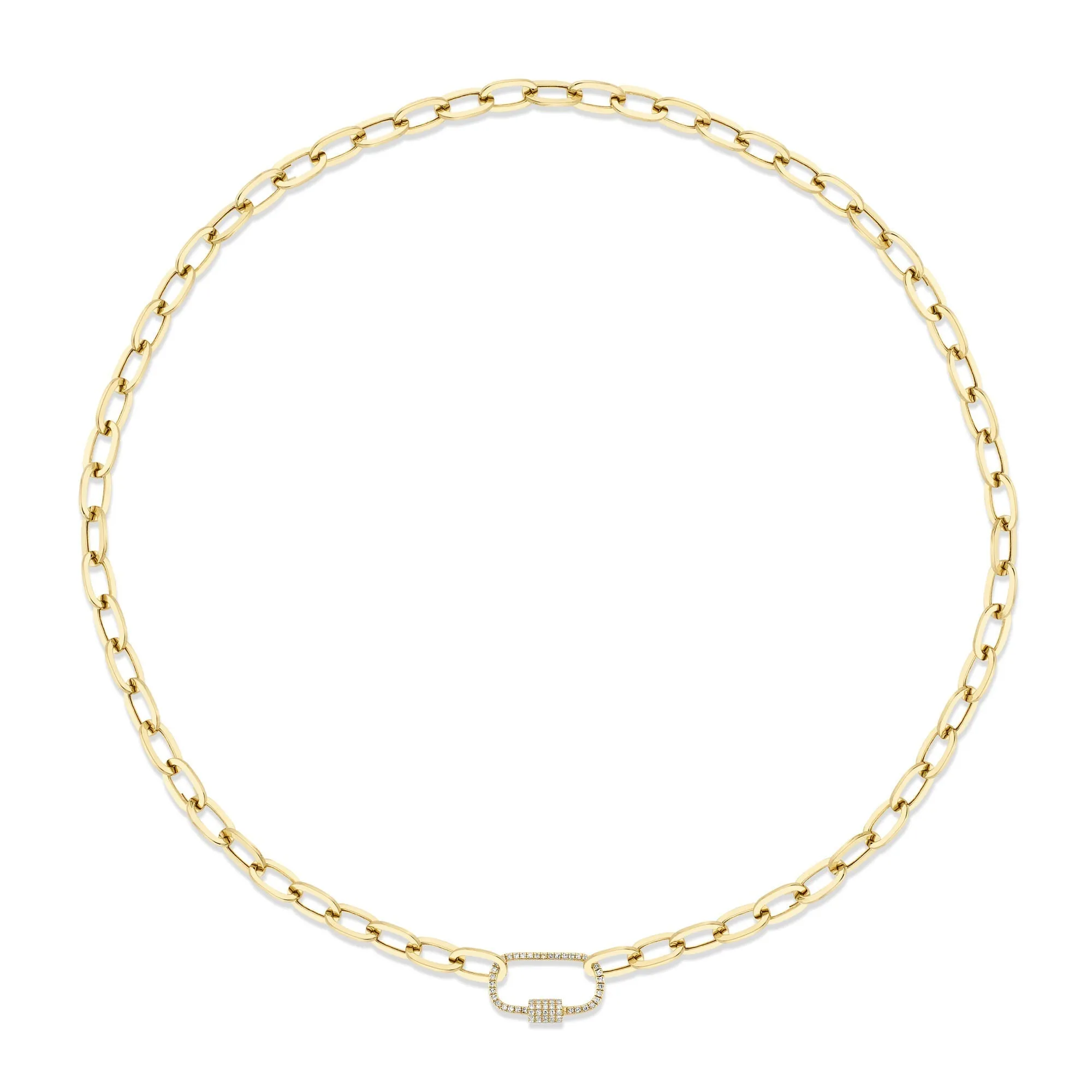 Shy Creation 0.23Ct Diamond Paper Clip Link Necklace SC55022706 