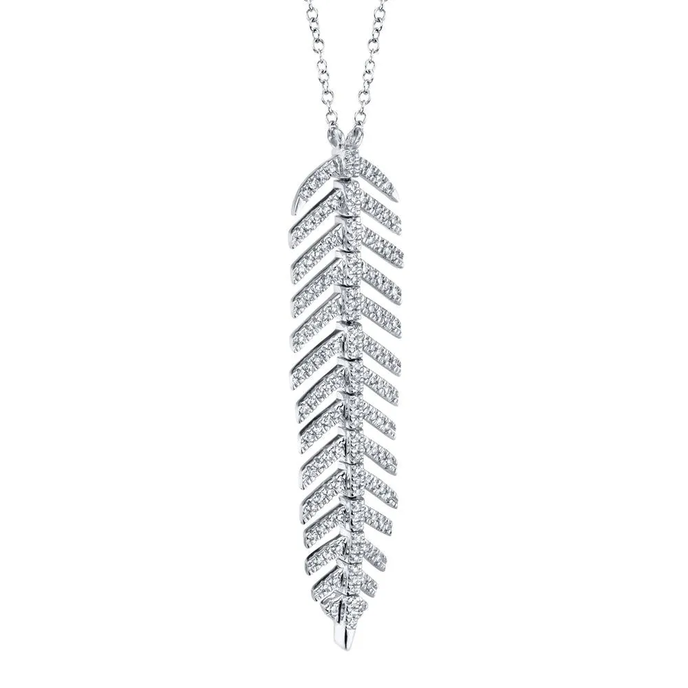 Shy Creation 0.29Ct Diamond Feather Necklace SC55006044