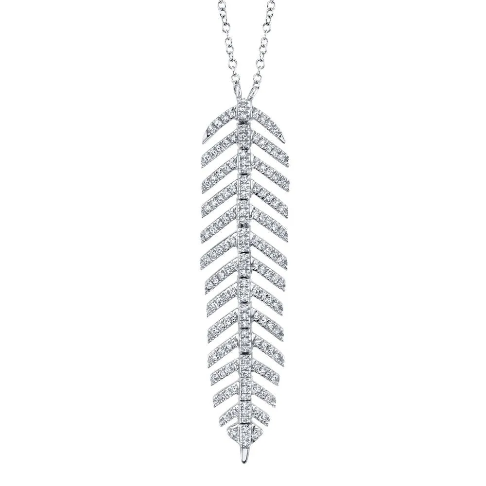 Shy Creation 0.29Ct Diamond Feather Necklace SC55006044 