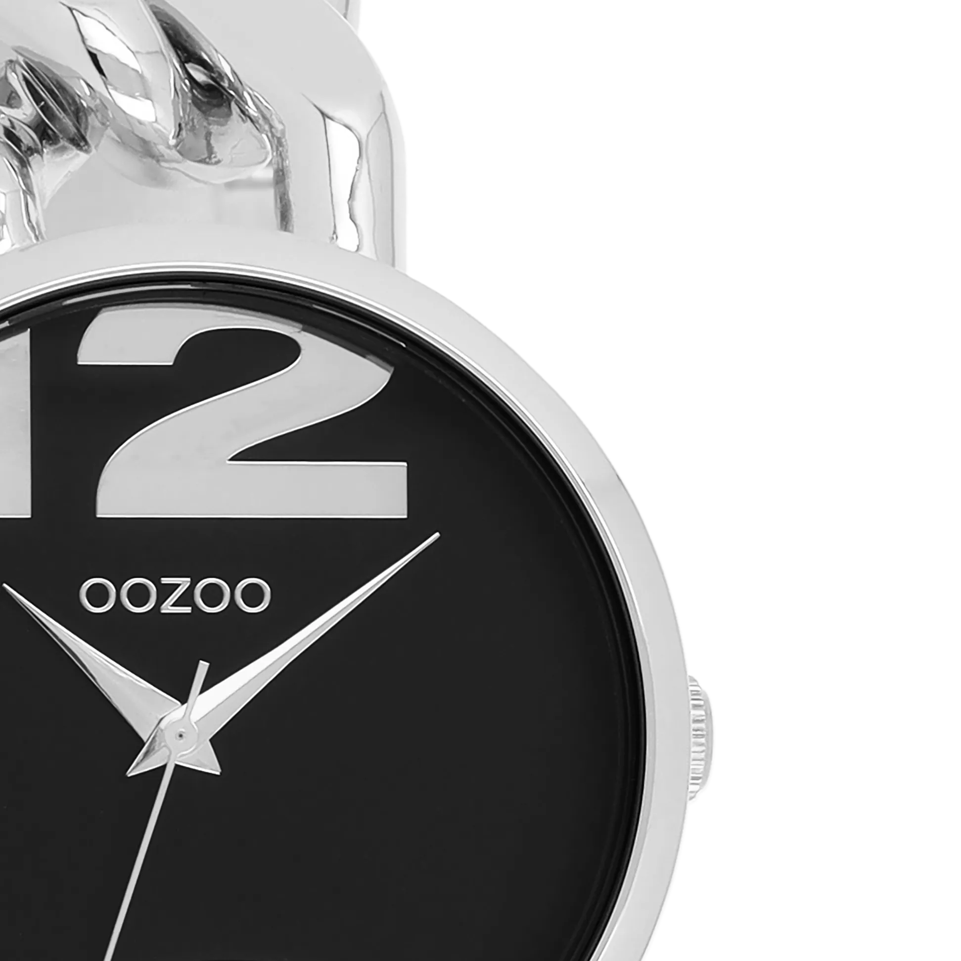 Silver coloured OOZOO watch with chunky chain bracelet - C11261