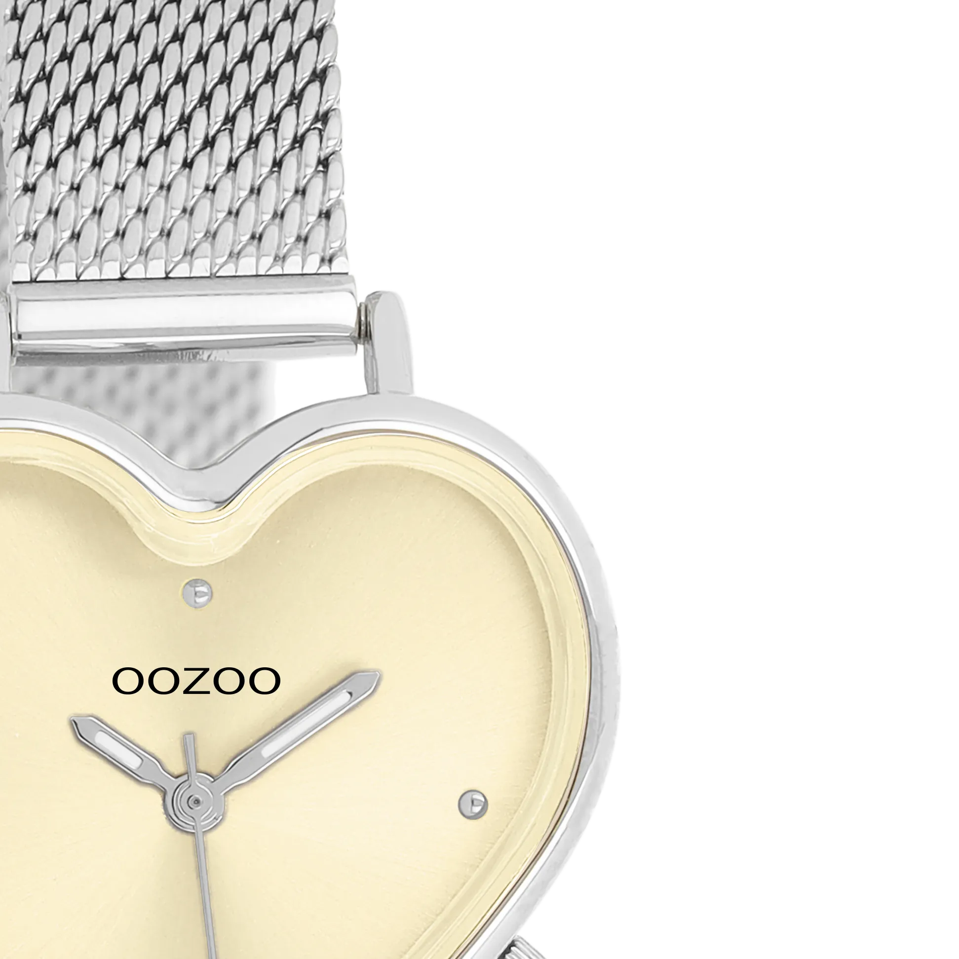 Silver coloured OOZOO watch with metal mesh bracelet - C11443
