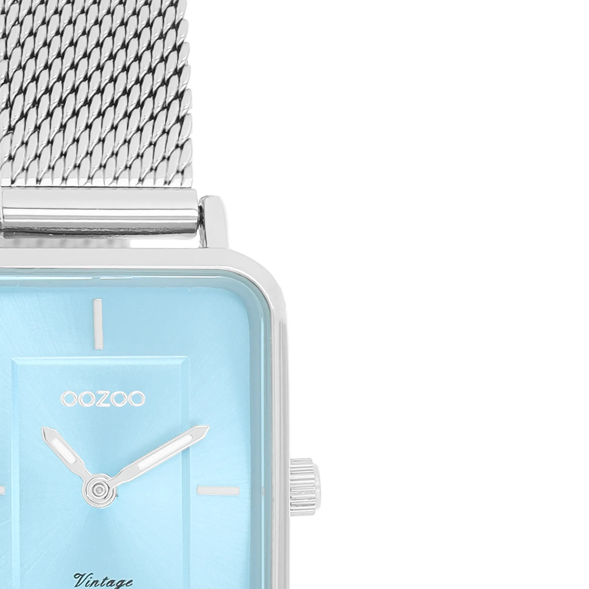 Silver coloured OOZOO watch with metal mesh bracelet - C20351
