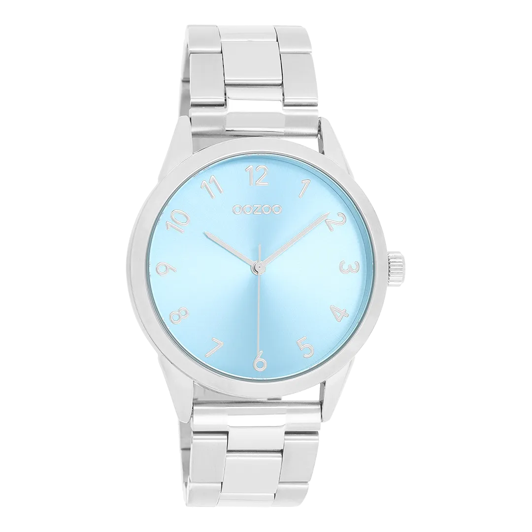 Silver coloured OOZOO watch with stainless steel bracelet - C11423