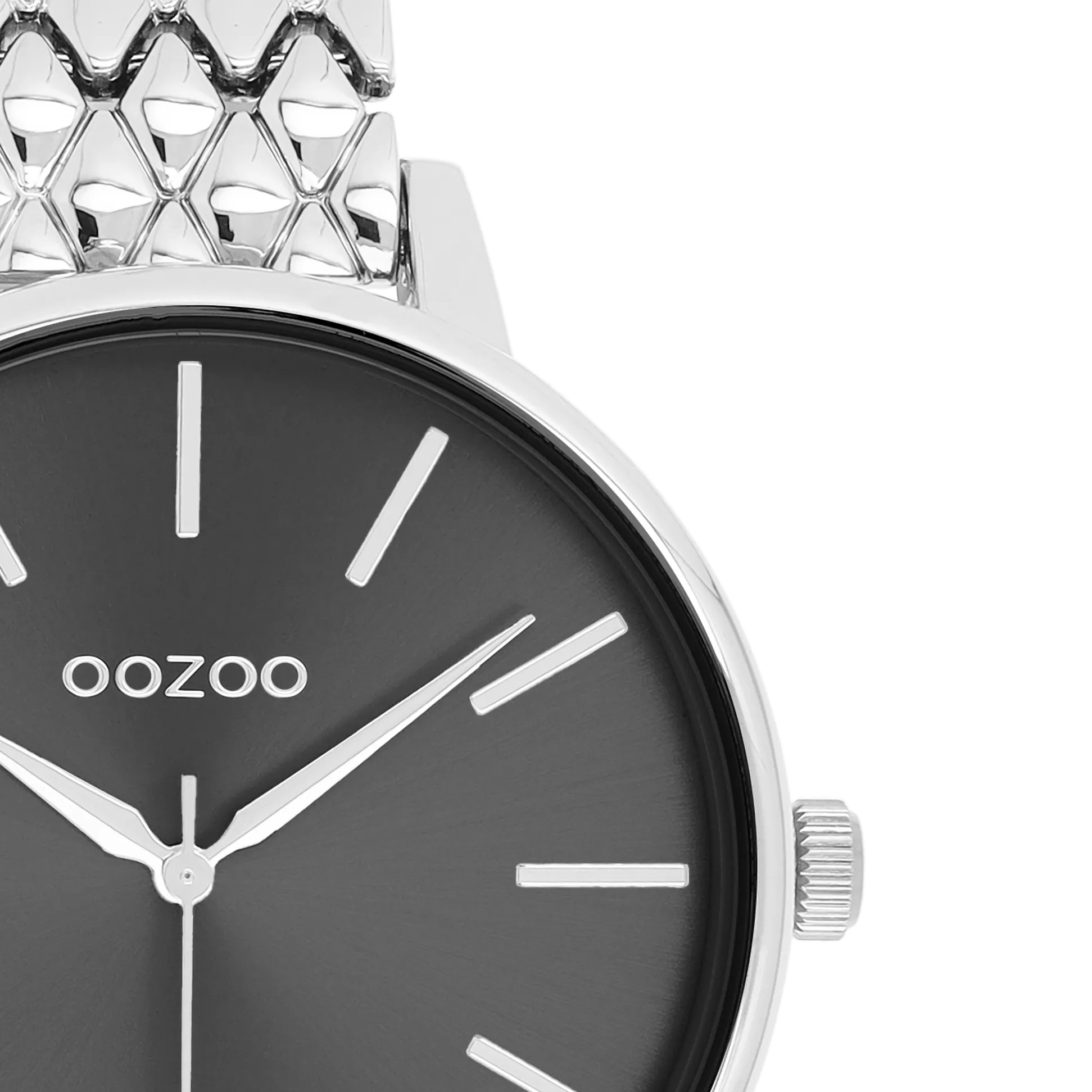 Silver coloured OOZOO watch with stainless steel bracelet - C11434