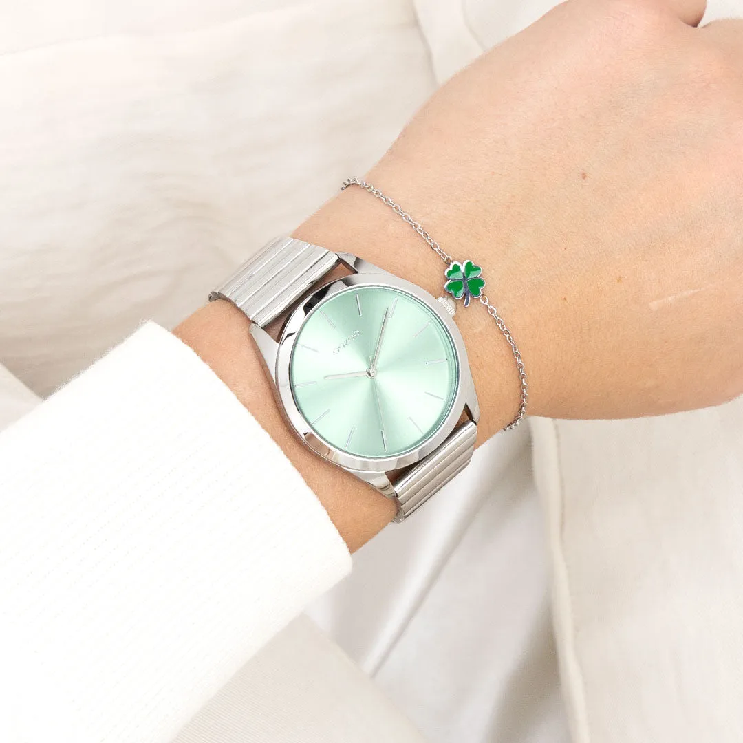Silver coloured OOZOO watch with stainless steel bracelet - C11516