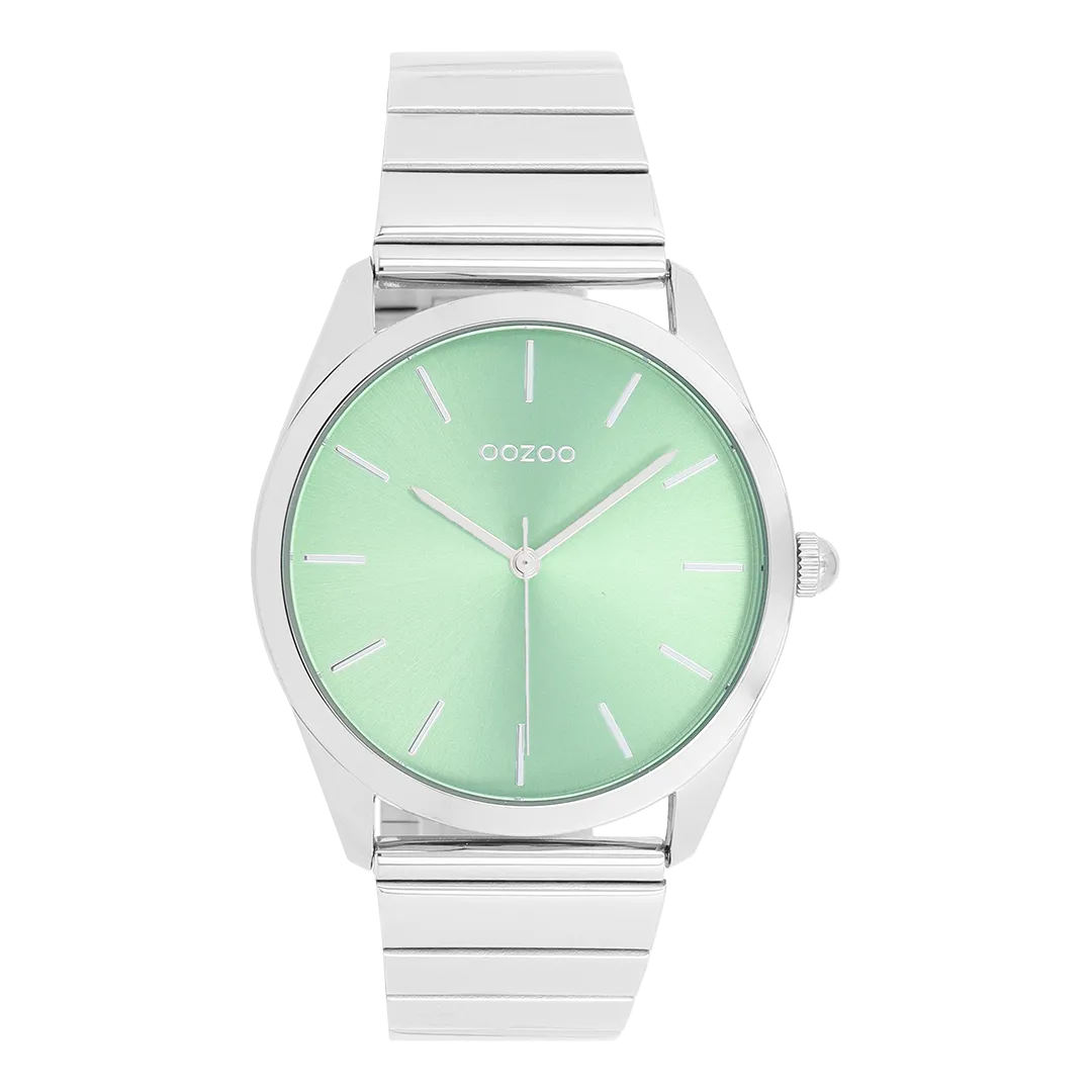 Silver coloured OOZOO watch with stainless steel bracelet - C11516