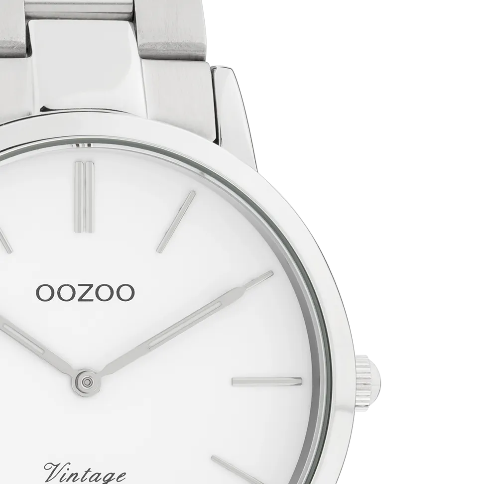Silver coloured OOZOO watch with stainless steel bracelet - C20026