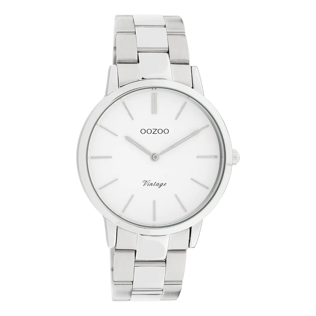 Silver coloured OOZOO watch with stainless steel bracelet - C20026