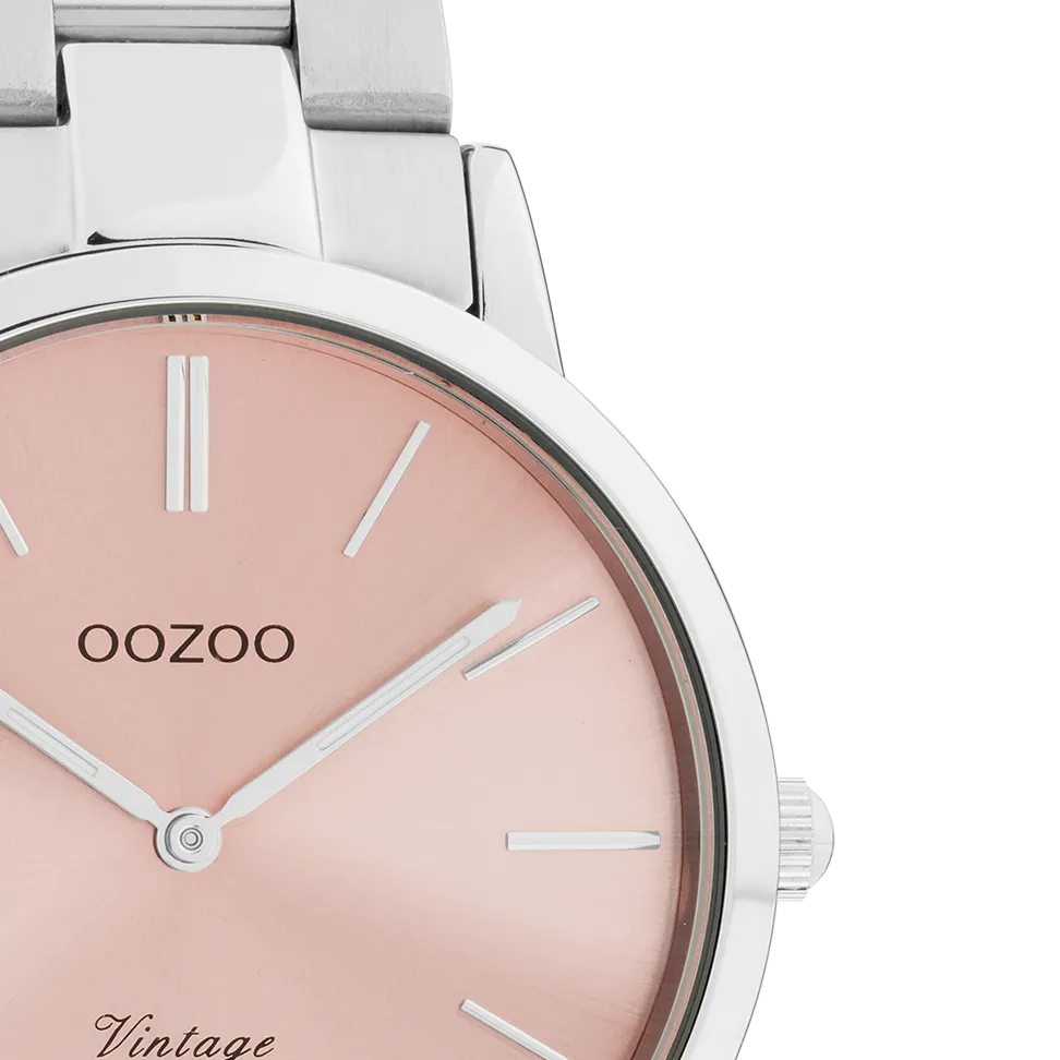Silver coloured OOZOO watch with stainless steel bracelet - C20028