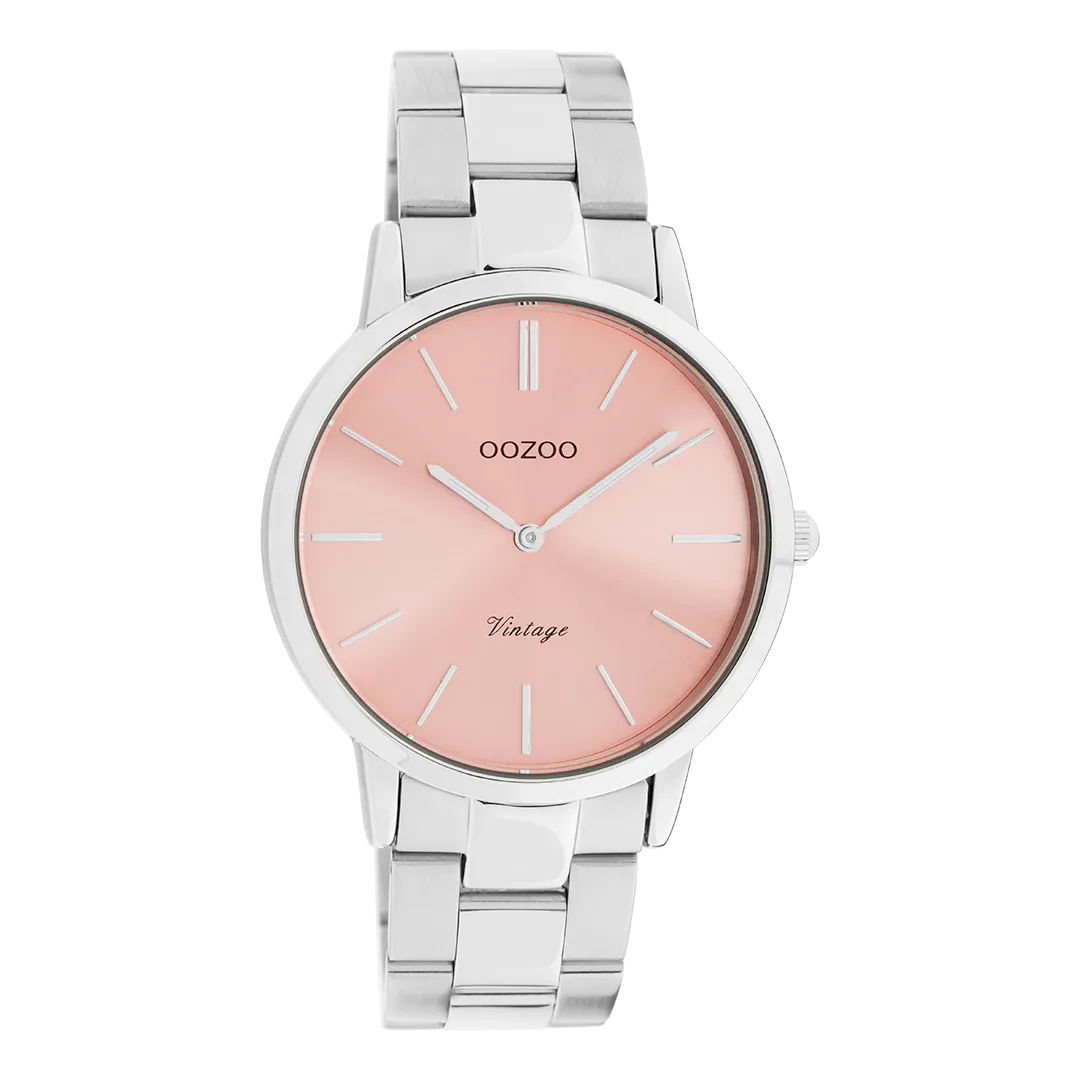 Silver coloured OOZOO watch with stainless steel bracelet - C20028