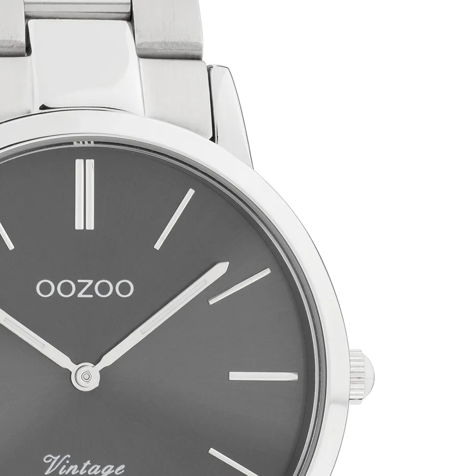 Silver coloured OOZOO watch with stainless steel bracelet - C20030