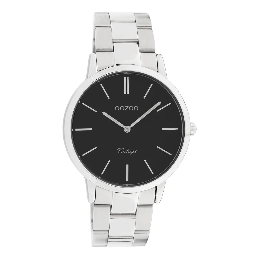 Silver coloured OOZOO watch with stainless steel bracelet - C20031