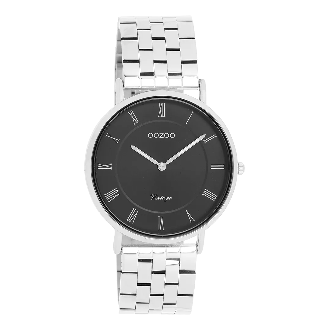 Silver coloured OOZOO watch with stainless steel bracelet - C20366