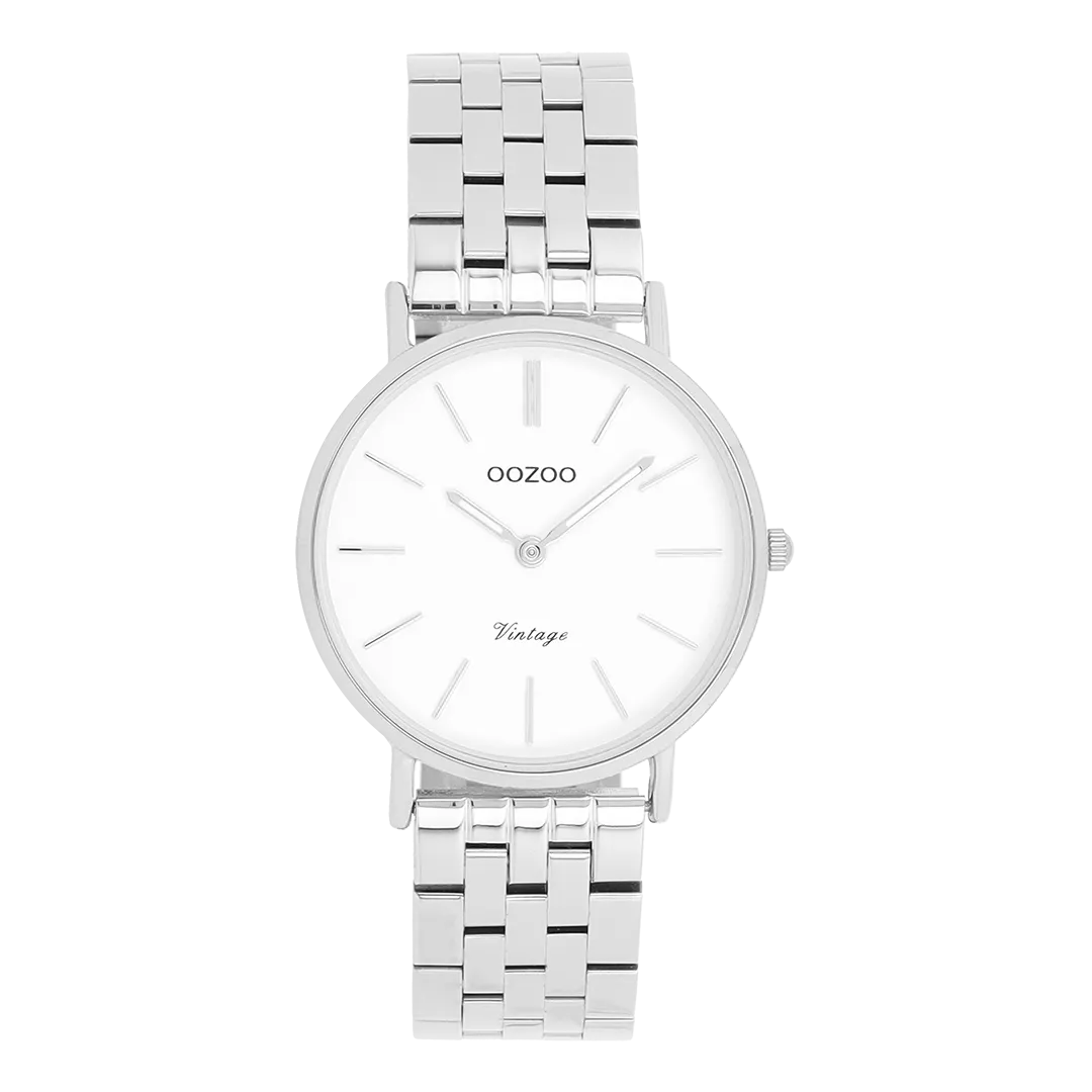 Silver coloured OOZOO watch with stainless steel bracelet - C20405