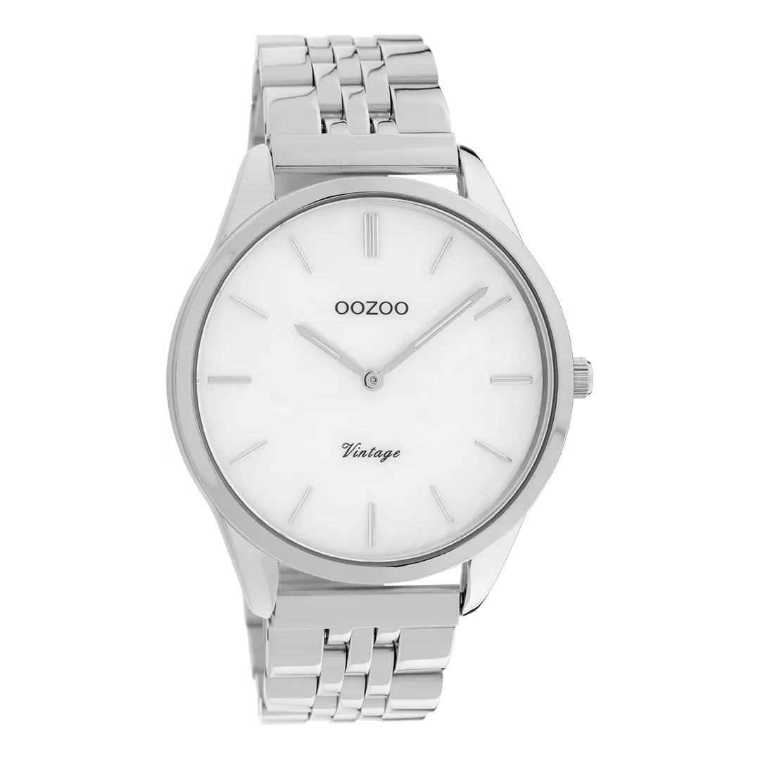 Silver coloured OOZOO watch with stainless steel bracelet - C9980