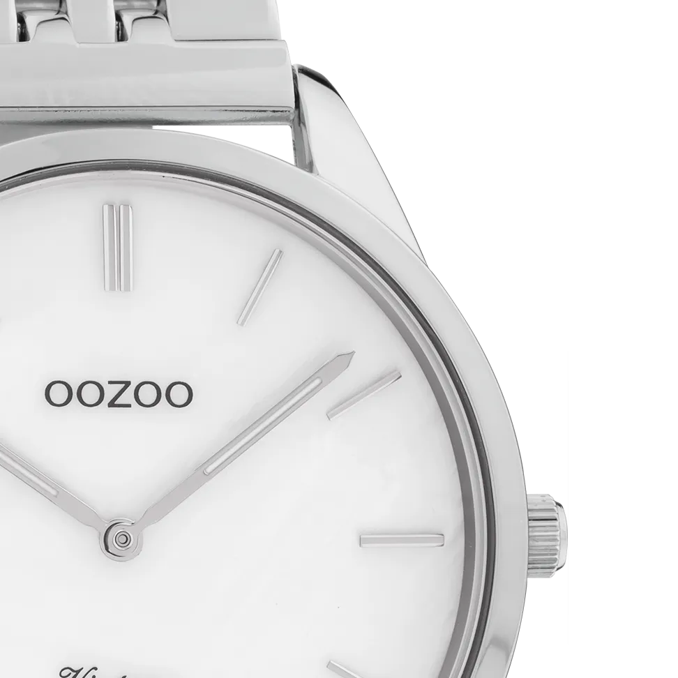 Silver coloured OOZOO watch with stainless steel bracelet - C9980