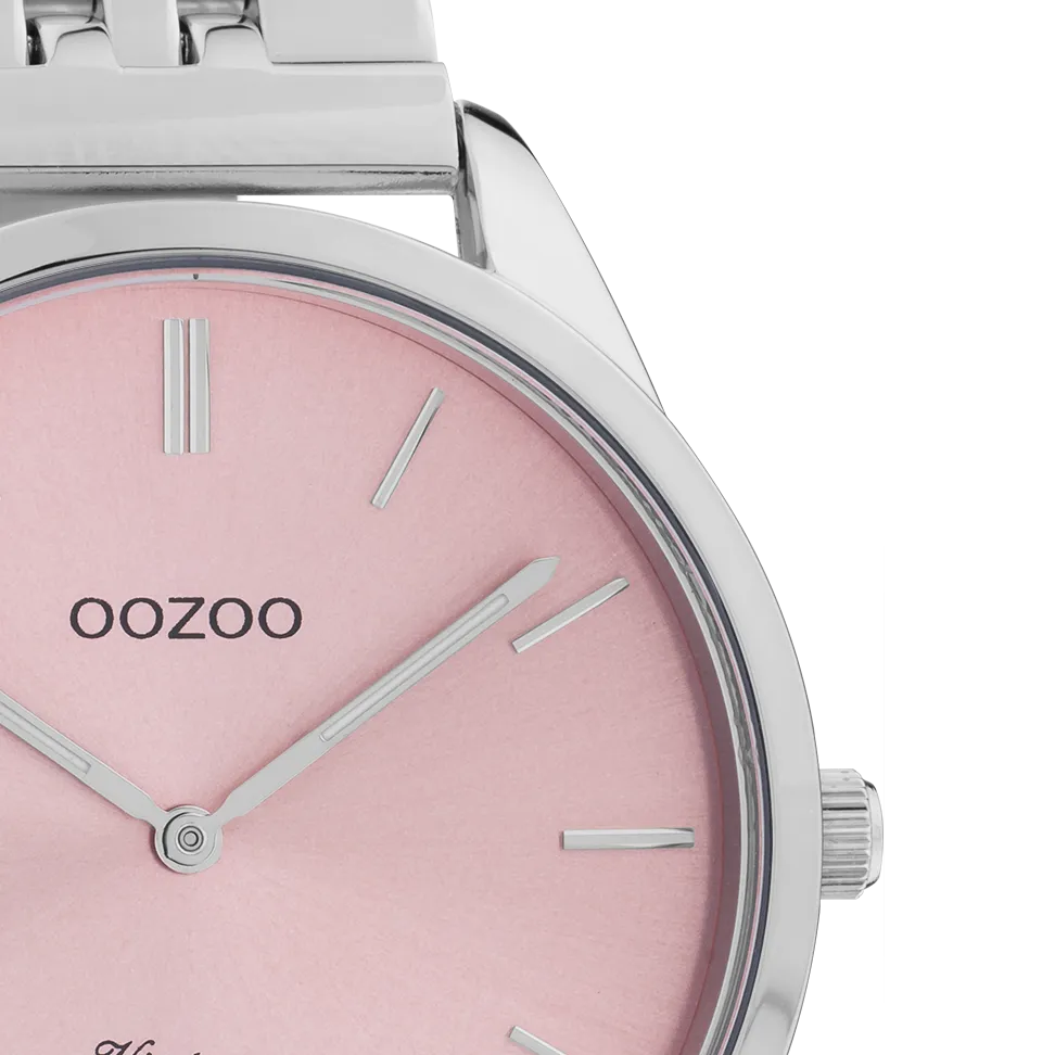 Silver coloured OOZOO watch with stainless steel bracelet - C9982
