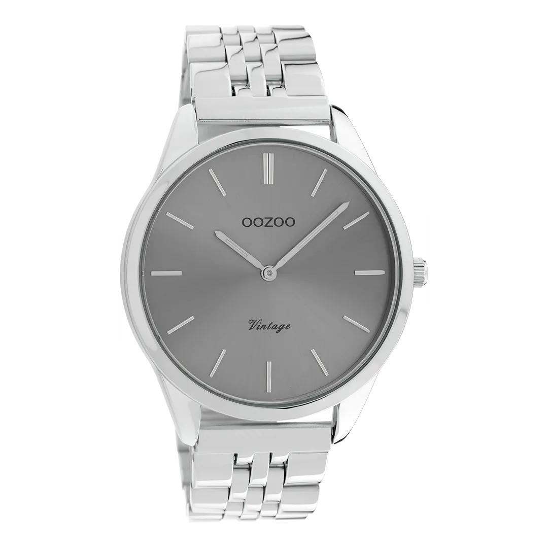 Silver coloured OOZOO watch with stainless steel bracelet - C9983