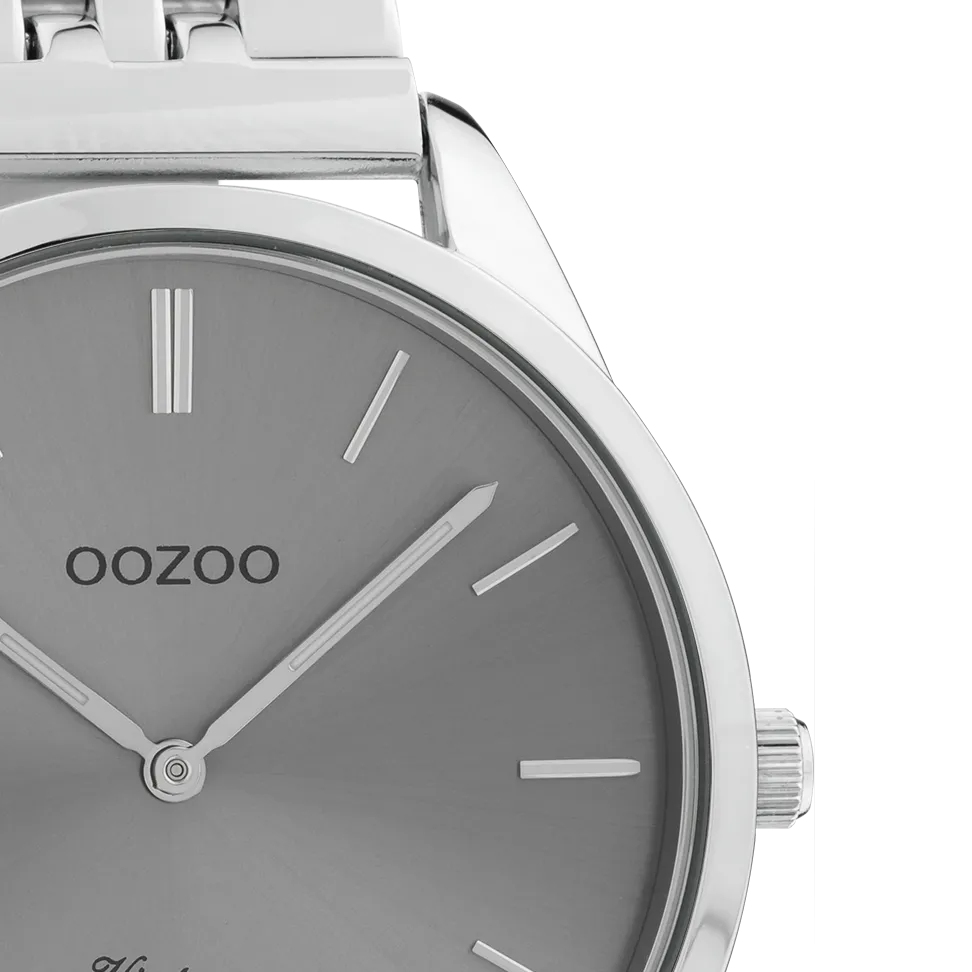 Silver coloured OOZOO watch with stainless steel bracelet - C9983