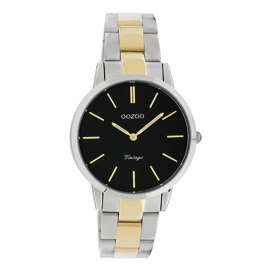 Silver/gold coloured OOZOO watch with stainless steel bracelet - C20107