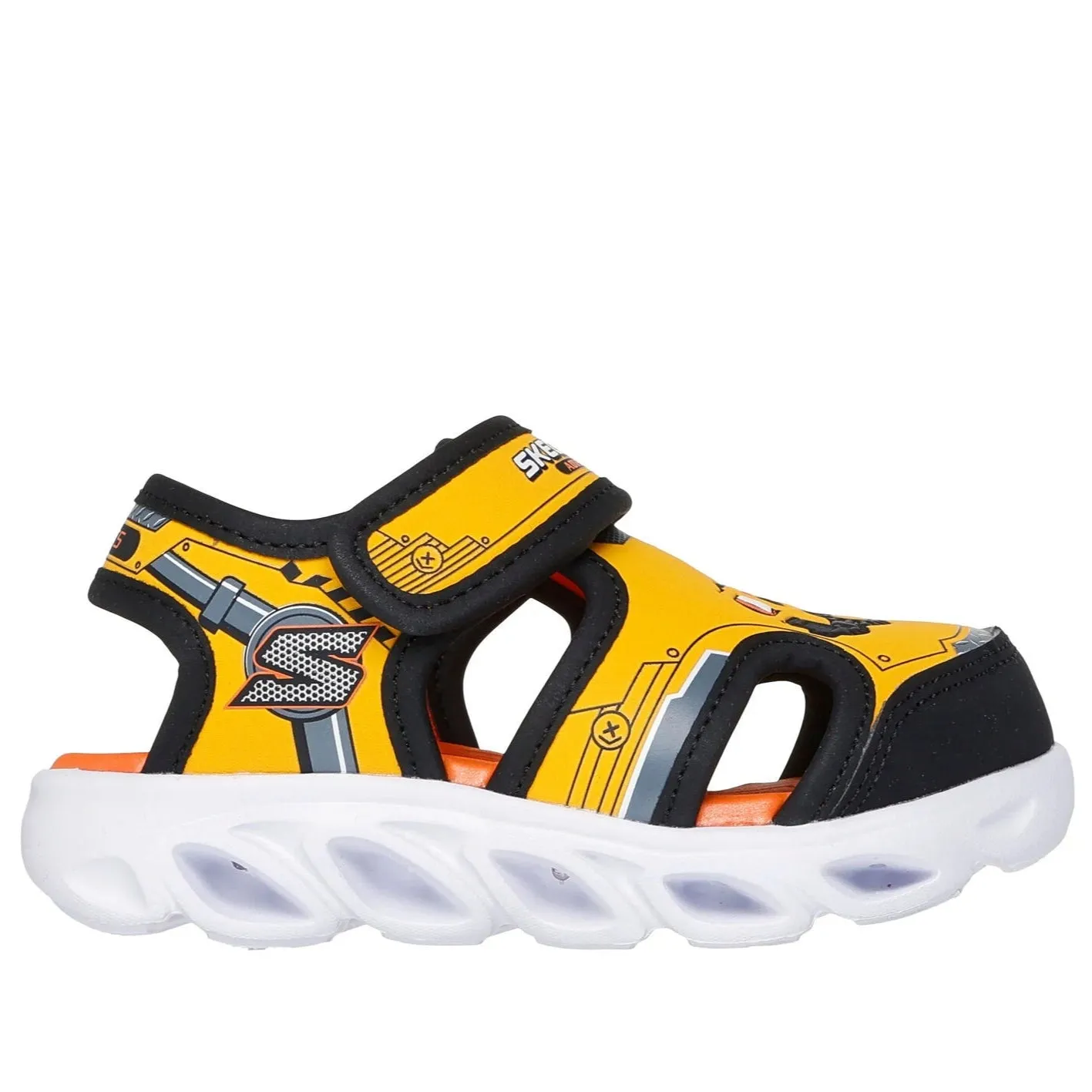 Skechers Yellow/Black S-Lights Hypno-Flash Hydro-Fun Toddler Sandal baby toddler sandals shoes for sale online