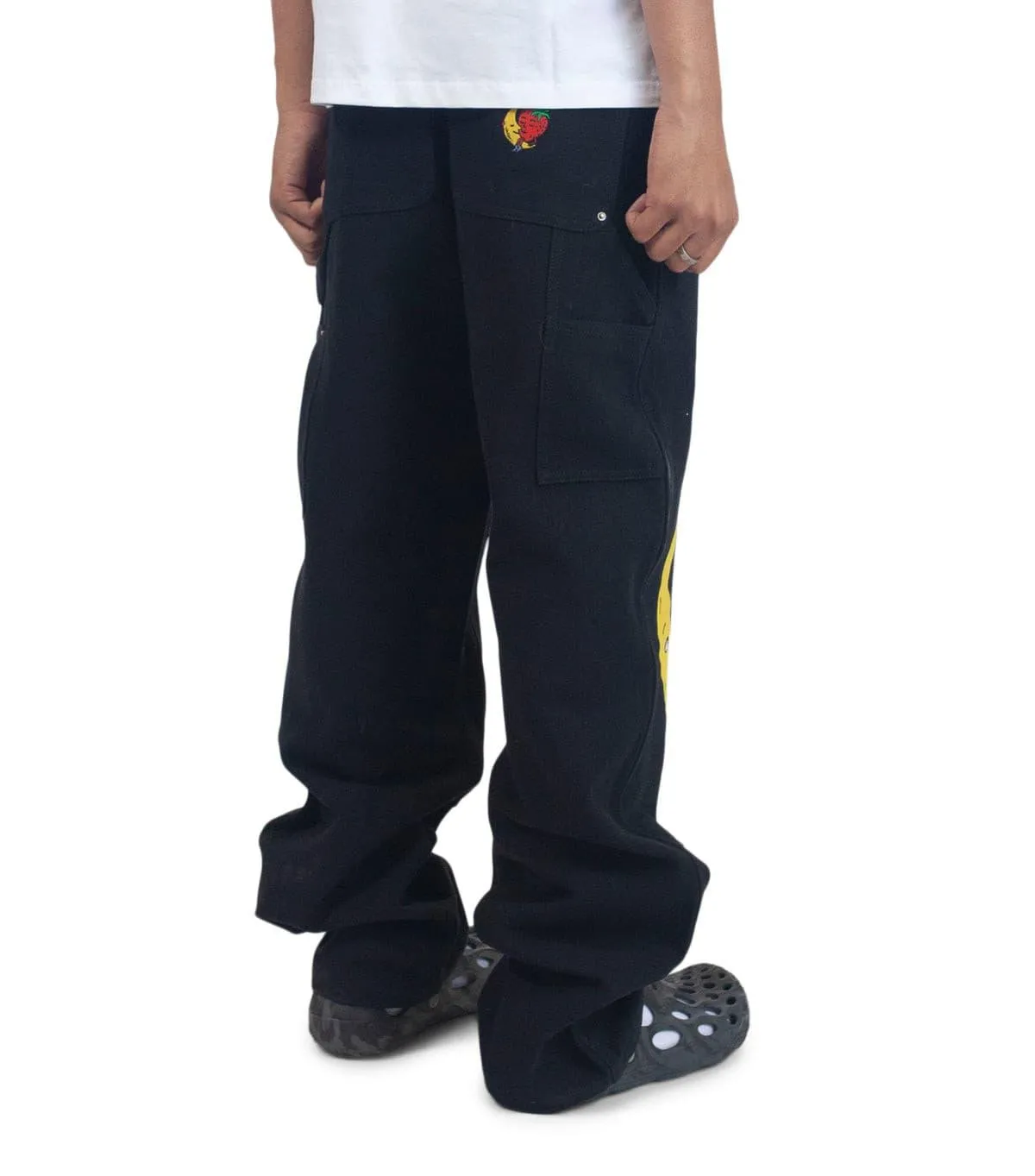Sky High Farm Canvas Embroidered Workwear Pants Black