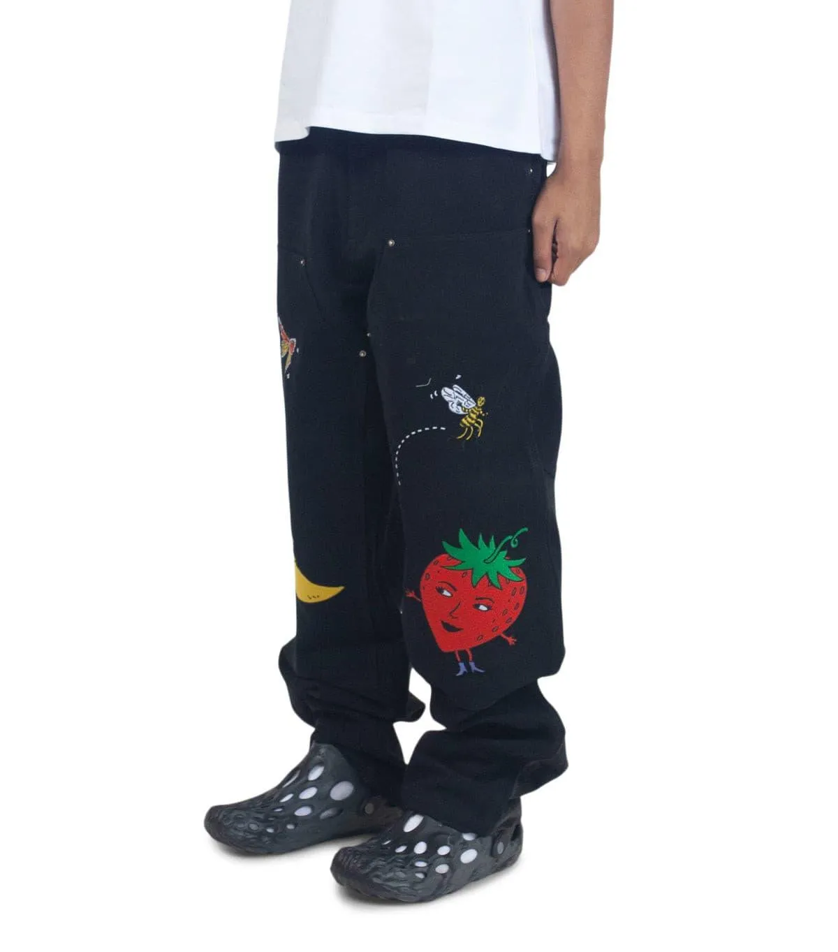 Sky High Farm Canvas Embroidered Workwear Pants Black
