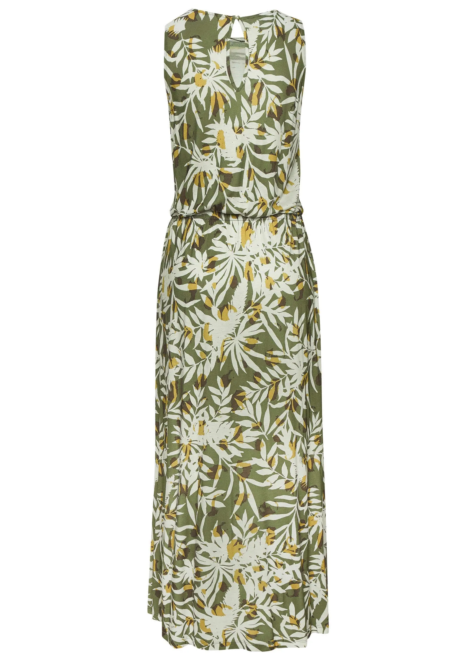 Sleeveless Floral Maxi Dres - Green Multi