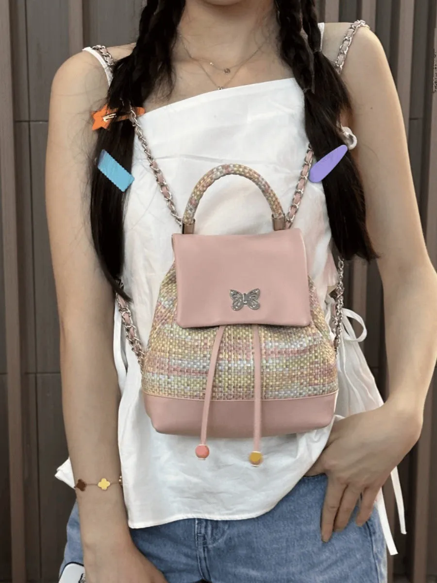 Small Chanel style woven backpack