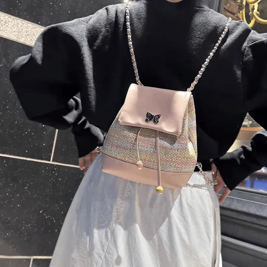 Small Chanel style woven backpack 