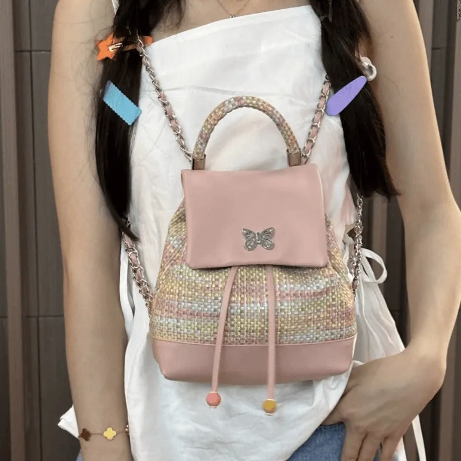 Small Chanel style woven backpack