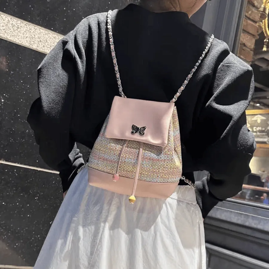 Small Chanel style woven backpack