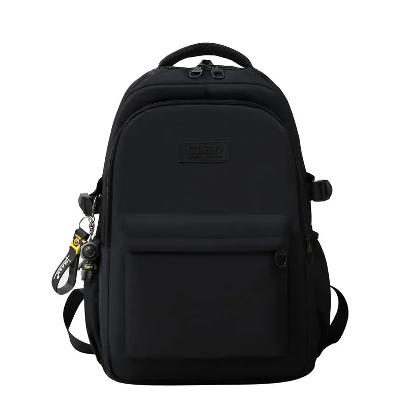 Solid color school bag large capacity casual backpack