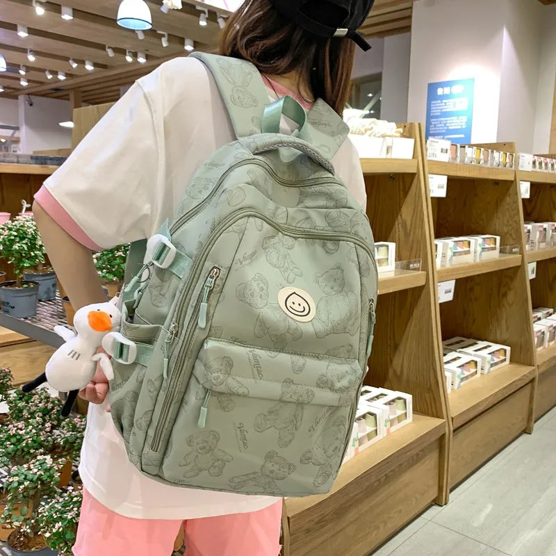 Solid color simple multi-layer computer backpack