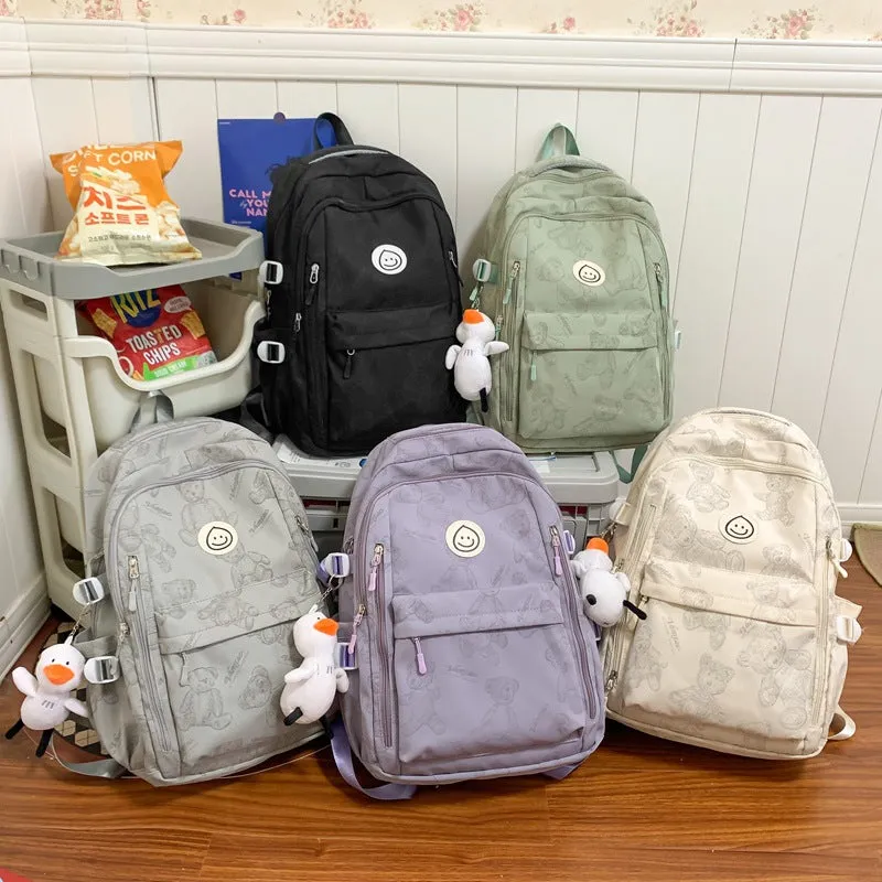 Solid color simple multi-layer computer backpack 