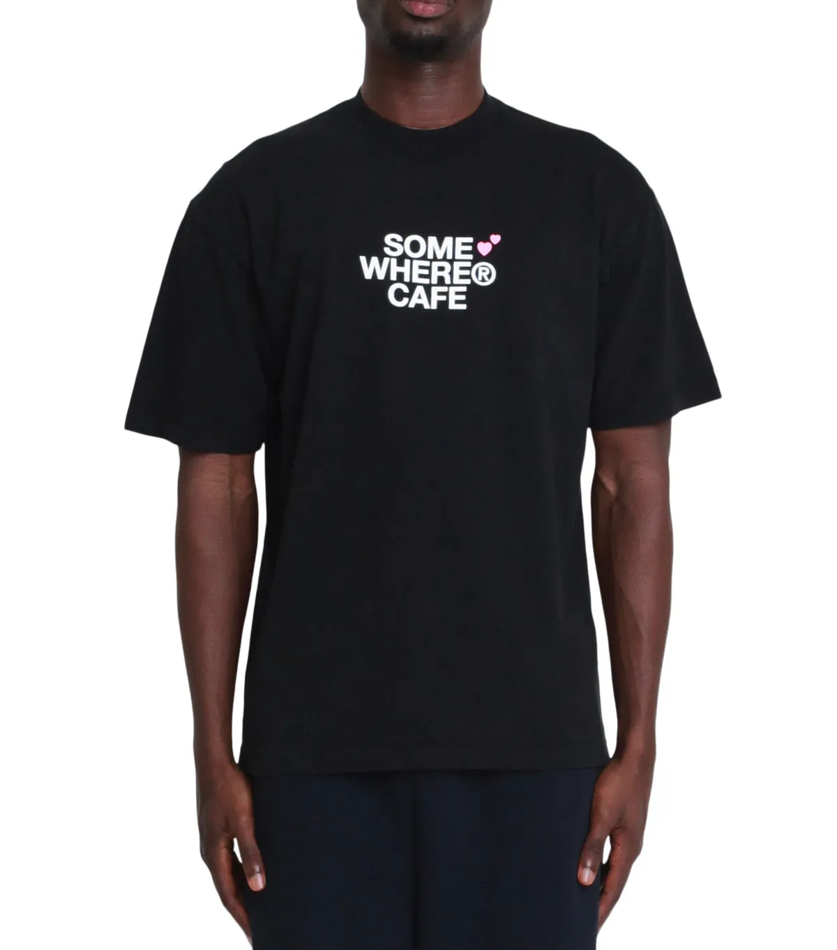 SOMEWHERE x No Free Coffee T-Shirt Black