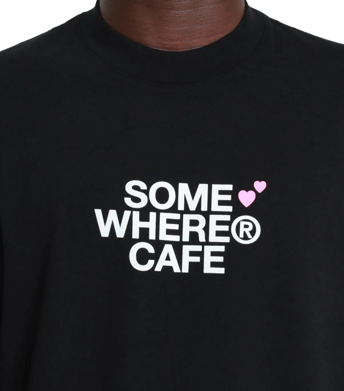 SOMEWHERE x No Free Coffee T-Shirt Black