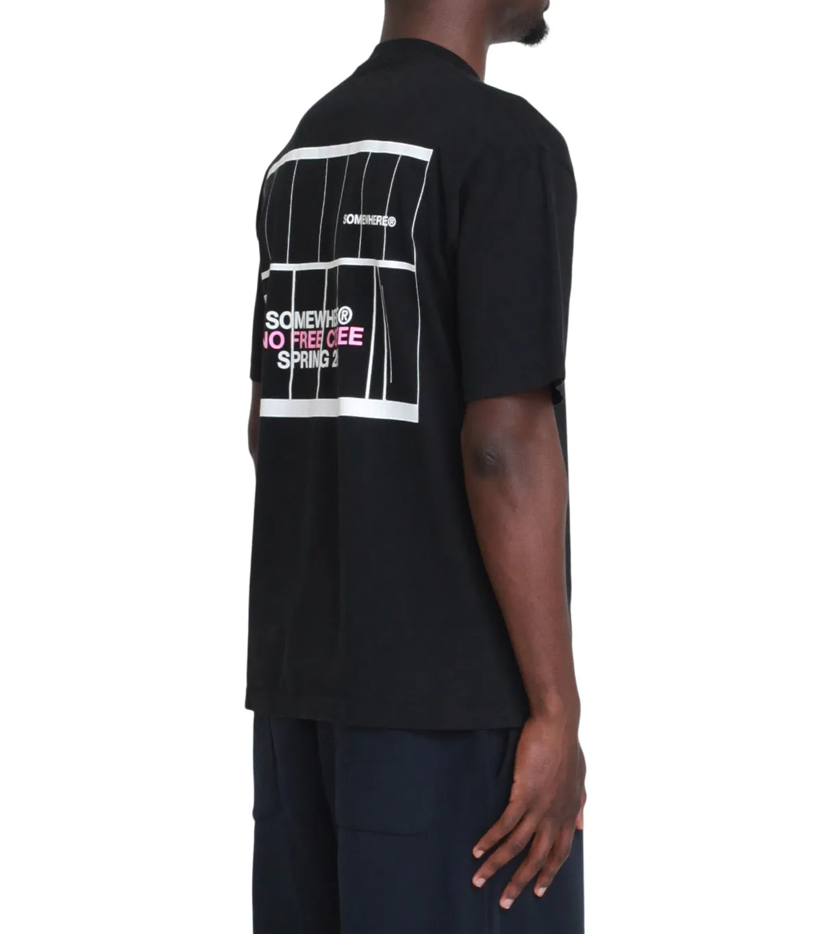 SOMEWHERE x No Free Coffee T-Shirt Black