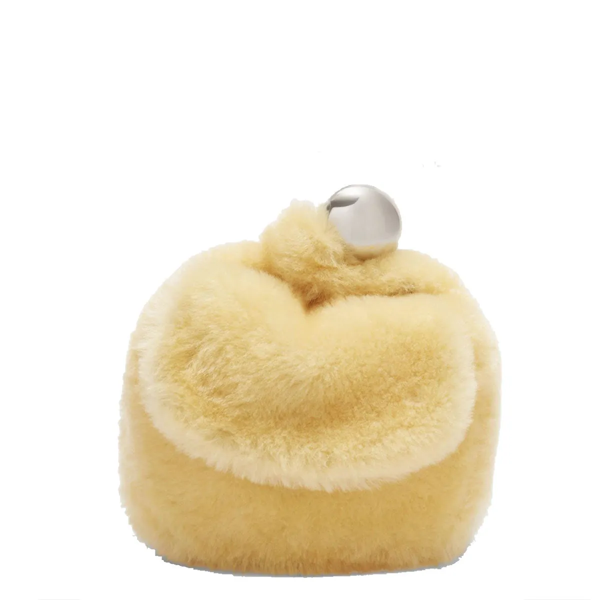 Sphere Pouch Shearling, Yellow clutches Pouches buy online