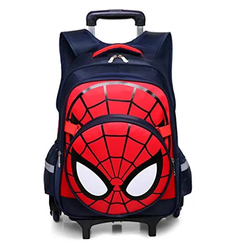 Spiderman Six Wheels Trolley Case School Bags Boy Oxford Cloth Vacation Backpack mega luggage savings