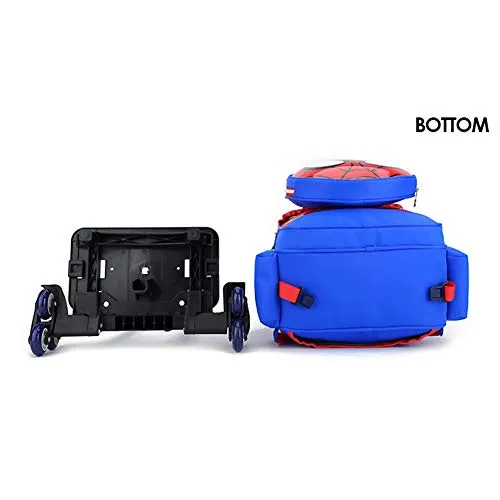 Spiderman Six Wheels Trolley Case School Bags Boy Oxford Cloth Vacation Backpack