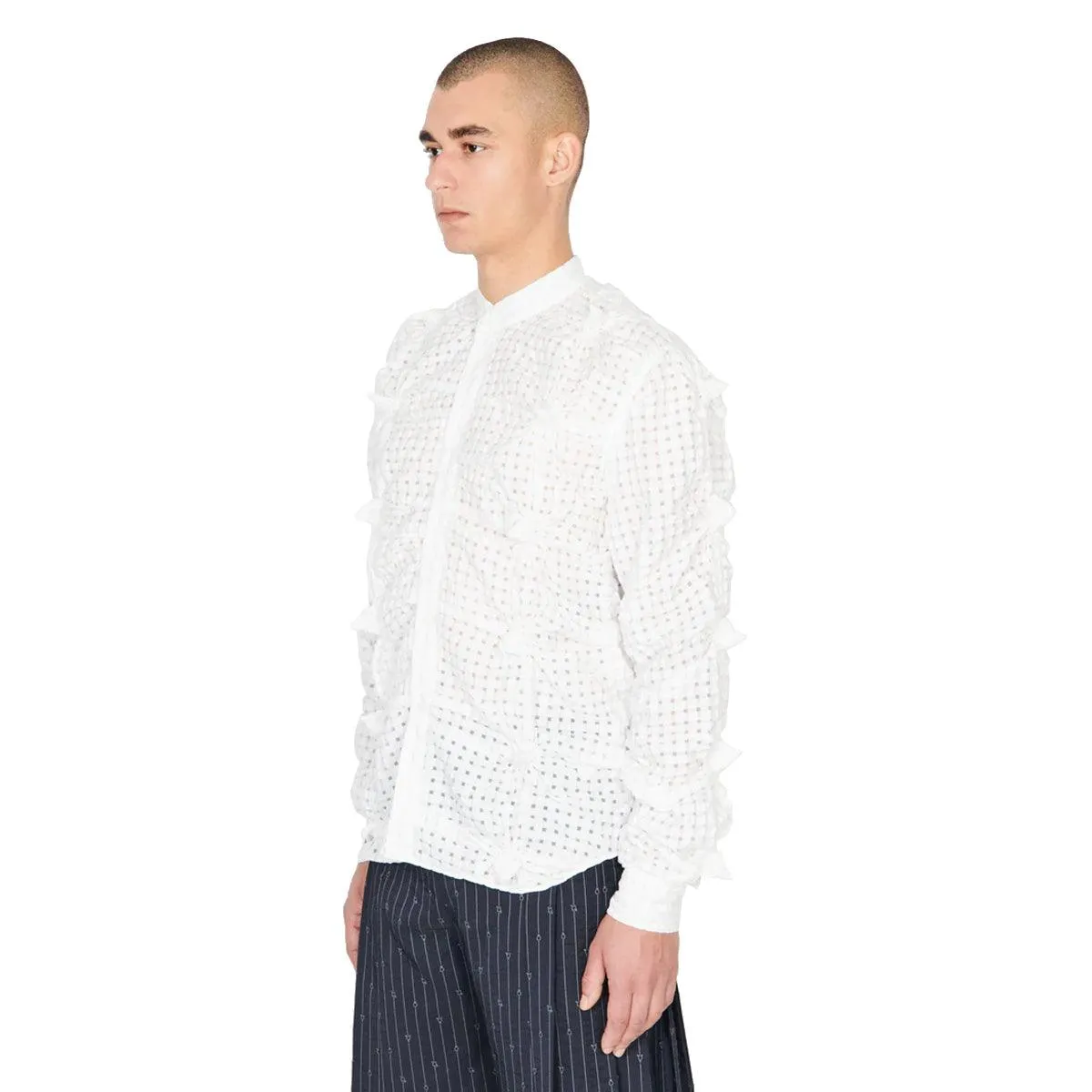 Spikey Sheersucker Shirt 'White'